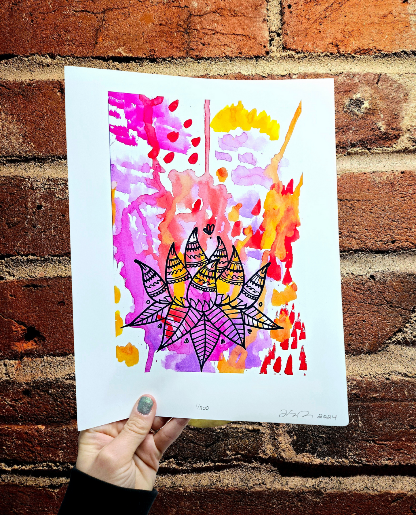 Mandala Watercolor Drip Eclectic Print