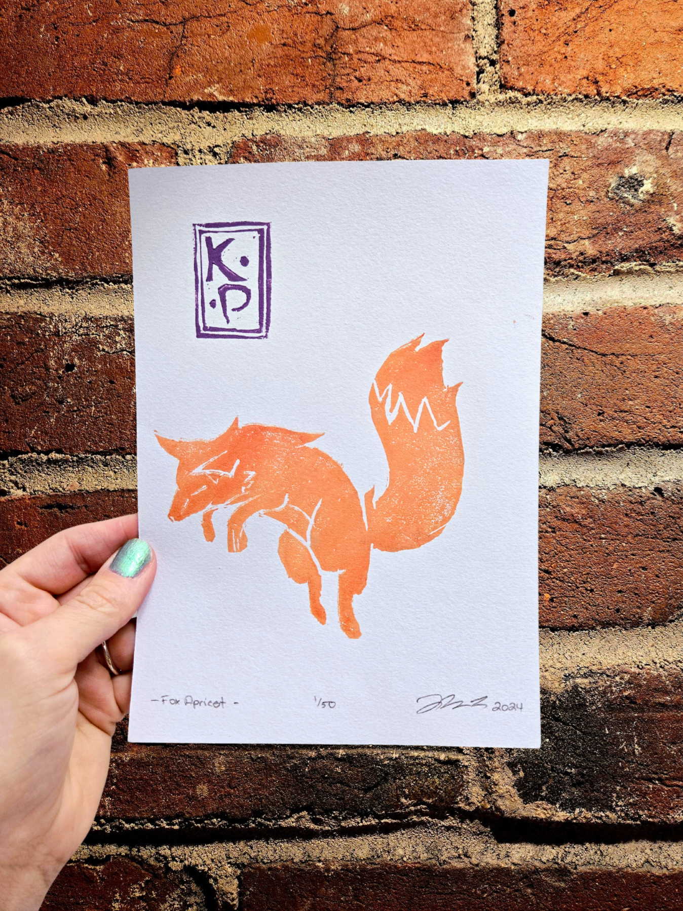 Linocut Fox Print