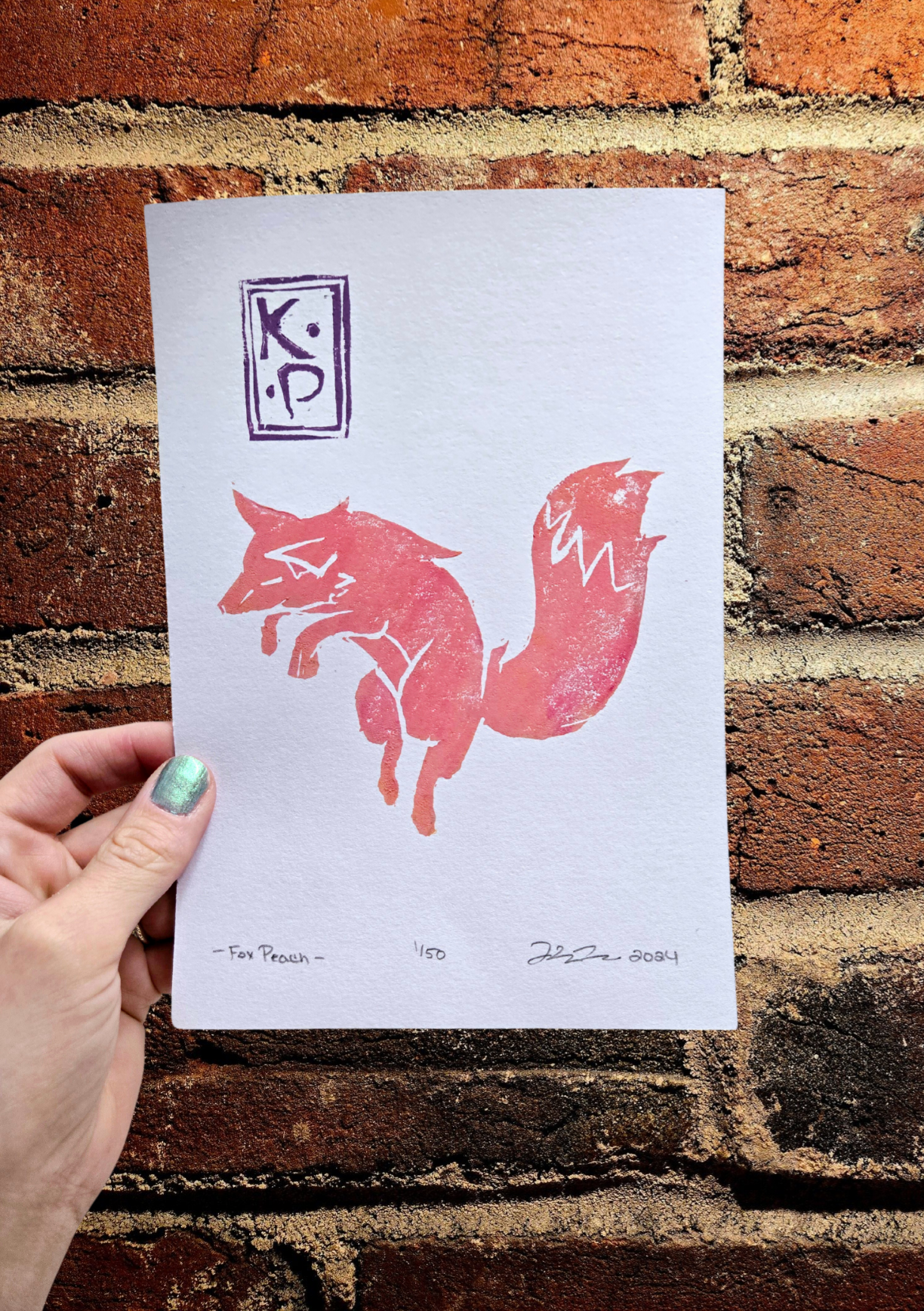 Linocut Fox Print